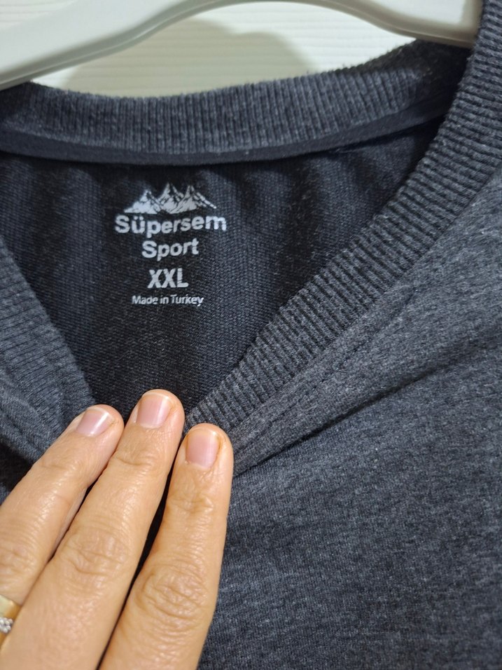 Gri Bisiklet Yaka Erkek Sweatshirt - Görsel 3