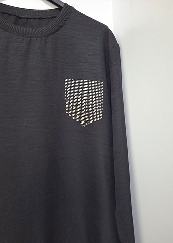 Kadın Siyah Uzun Kollu  Sweatshirt - Görsel 3