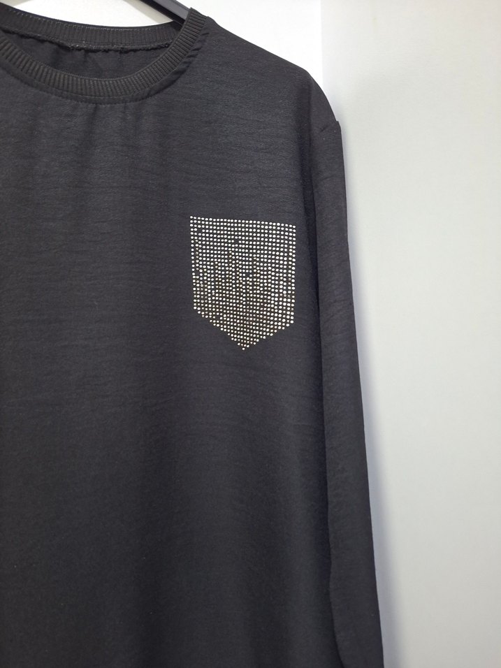 Kadın Siyah Uzun Kollu  Sweatshirt - Görsel 3