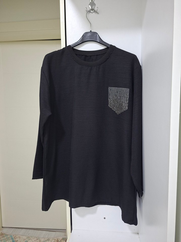 Kadın Siyah Uzun Kollu  Sweatshirt - Görsel 5