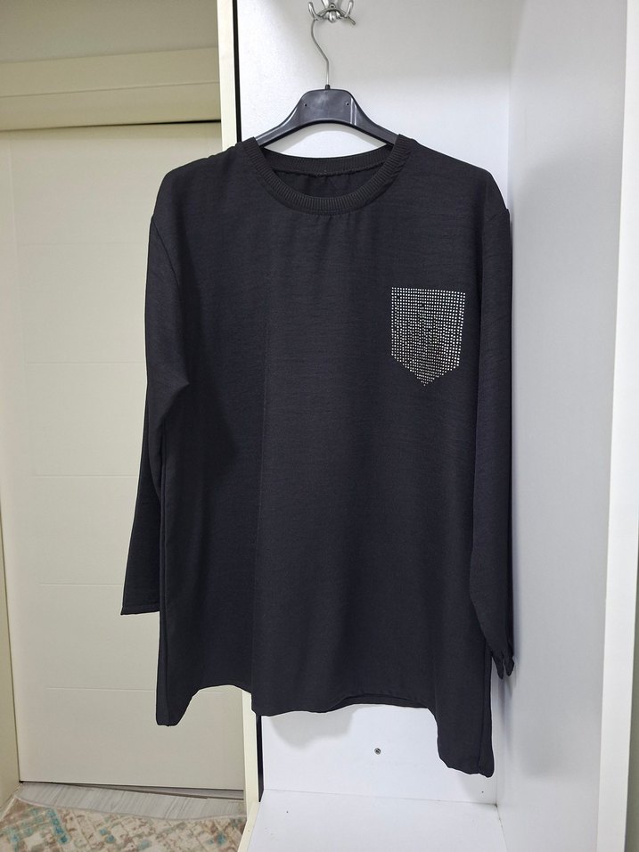 Kadın Siyah Uzun Kollu  Sweatshirt - Görsel 4