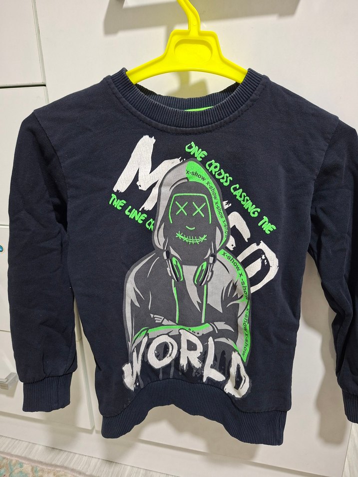 Erkek Çocuk Gri Baskılı Sweatshirt - Görsel 2