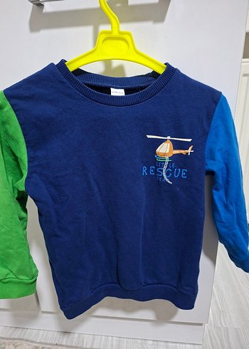 Mavi Erkek Çocuk Sweatshirt, Uzun Kollu, Baskılı - Görsel 3