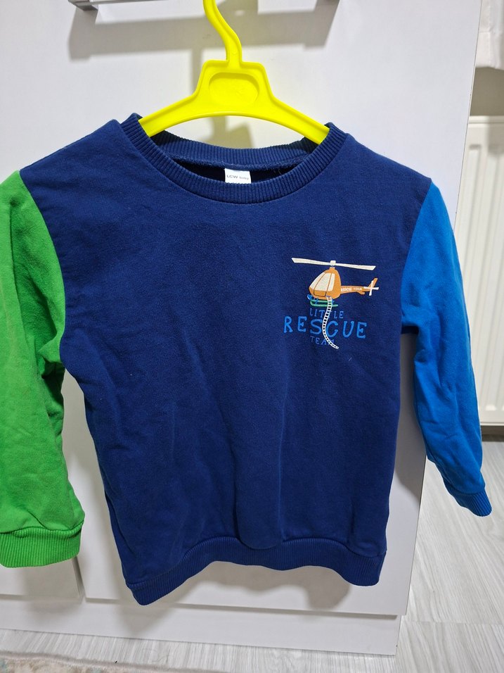 Mavi Erkek Çocuk Sweatshirt, Uzun Kollu, Baskılı - Görsel 4