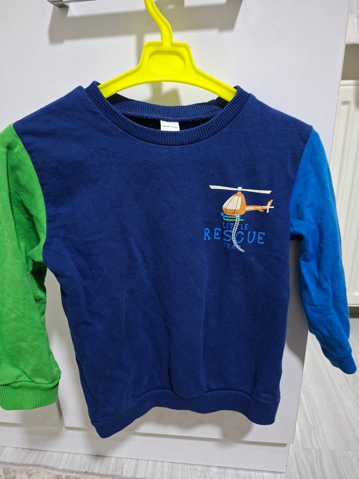 Mavi Erkek Çocuk Sweatshirt, Uzun Kollu, Baskılı - Görsel 3