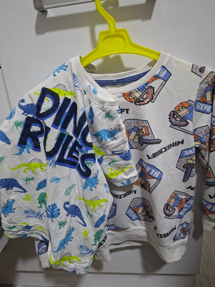 Beyaz Minecraft Baskılı Erkek Sweatshirt - Görsel 3