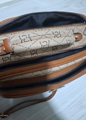 Kahverengi Baskılı Deri Kadın Çanta - Görsel 7