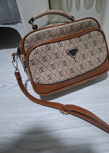 Kahverengi Baskılı Deri Kadın Çanta - Görsel 4