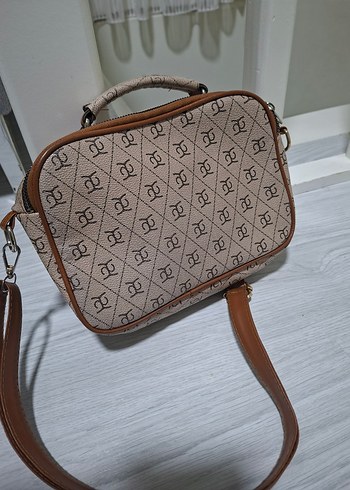 Kahverengi Baskılı Deri Kadın Çanta - Görsel 6