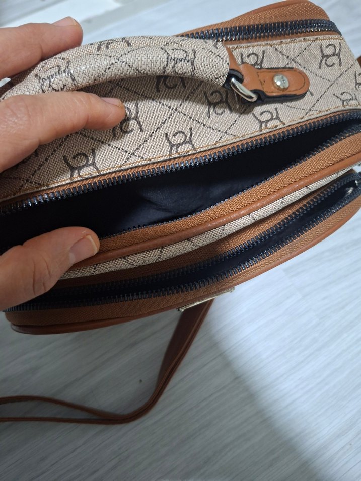 Kahverengi Baskılı Deri Kadın Çanta - Görsel 2