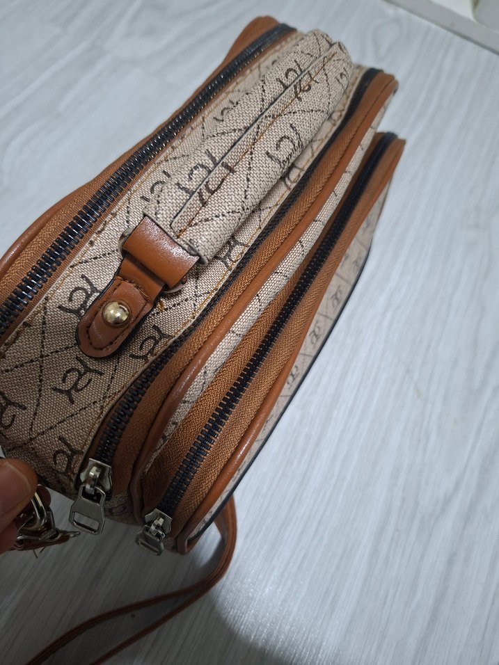 Kahverengi Baskılı Deri Kadın Çanta - Görsel 3