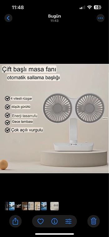 Xiaomi 180 dönen ışıklı vantilatör kamp ofis
