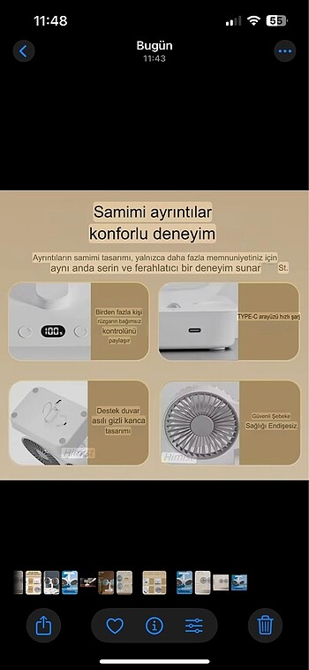 Beden Renk 180 dönen ışıklı vantilatör kamp ofis