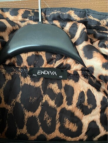 46 Beden siyah Renk Leopar mont
