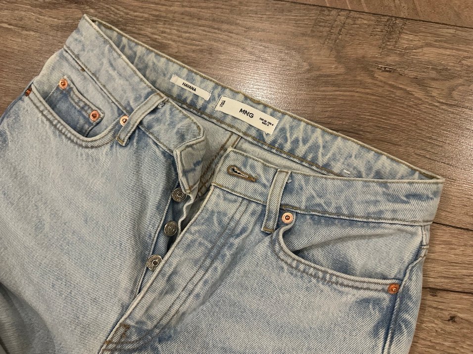 Buz mavisi bilek boy jean straight kesim - Görsel 2