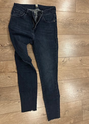 Kemerli Lacivert Kadın Midi Kot Pantolon - Görsel 3