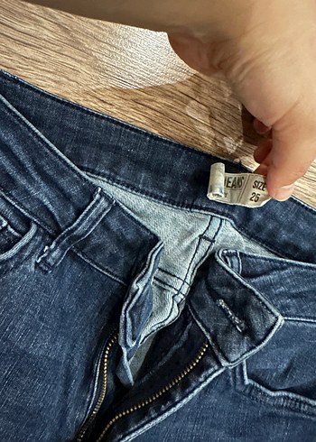 Kemerli Lacivert Kadın Midi Kot Pantolon - Görsel 2