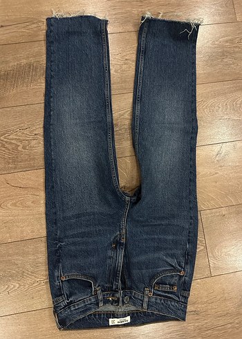 Kemerli Lacivert Kadın Midi Kot Pantolon - Görsel 4