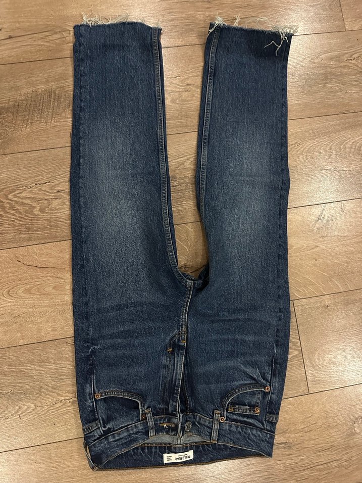 Kemerli Lacivert Kadın Midi Kot Pantolon - Görsel 4