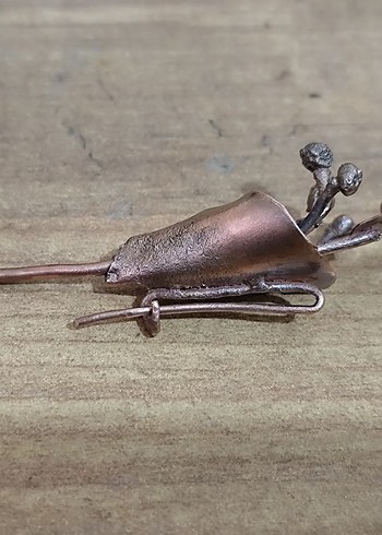 Bakır Çiçek Broş - Görsel 2