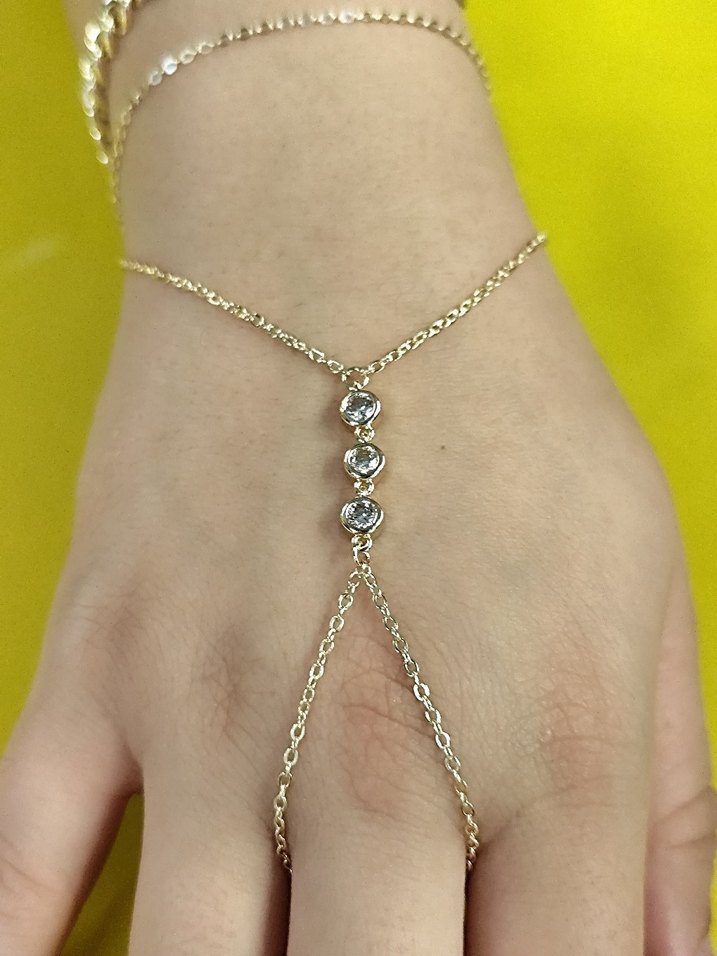 Altın Renkli Zincir Detaylı Şahmeran ve Yonca bileklik - Görsel 3