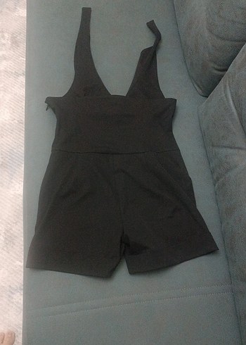 Siyah Deri Mini V Yaka Tulum - Görsel 6