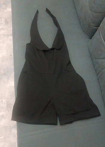 Siyah Deri Mini V Yaka Tulum - Görsel 4