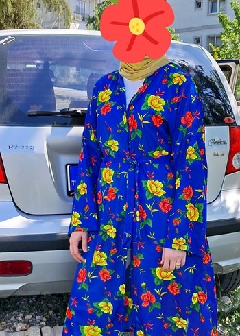 Çiçek Desenli abaya kimono