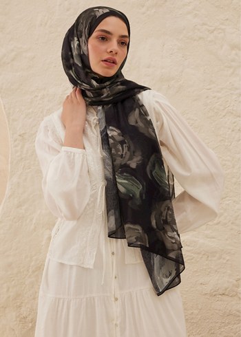 Fresh scarfs desenli rami şal. SUMMER ROSE DESEN