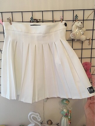 pileli beyaz lolita anime tenis eteği