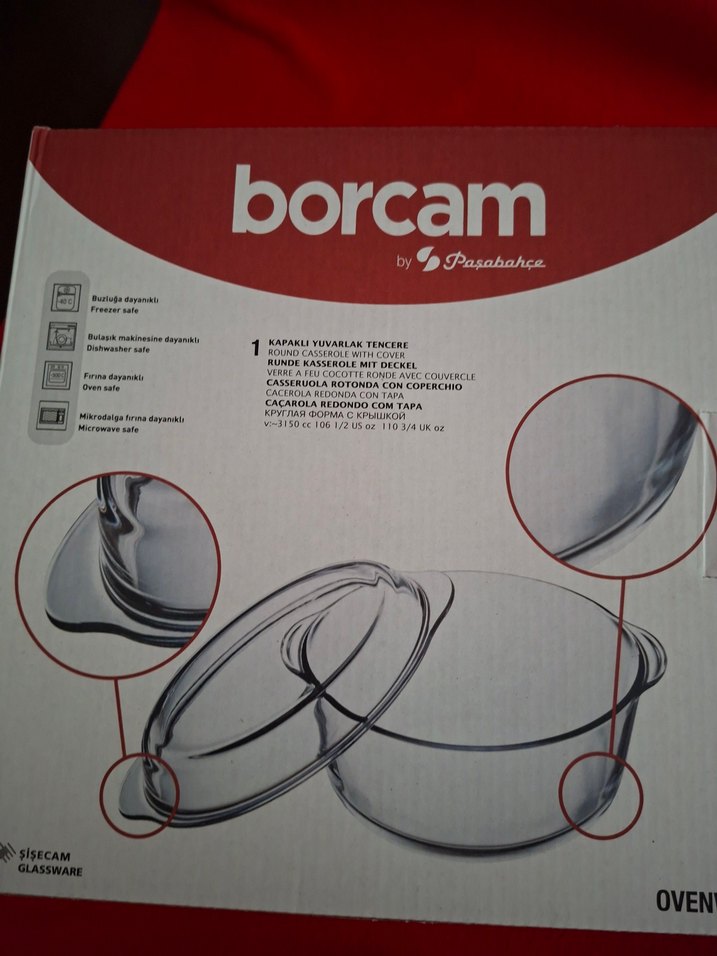 Borcam Kırmızı Kalp Şekilli Fırın Kabı - Görsel 2