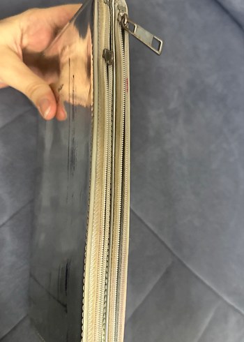 Altın Renkli Fermuarlı Kadın Portföy Çanta - Görsel 3