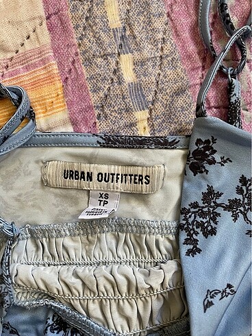 Urban Outfitters mavi crop urban outfitters askılı üst top