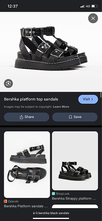 Bershka platform sandalet siyah gotik