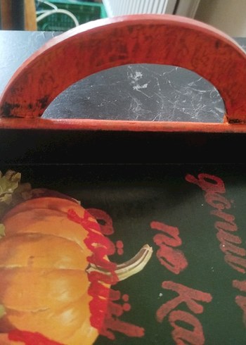 El Yapımı Balkabağı Desenli Ahşap Tepsi - Görsel 7