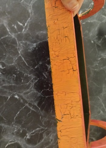 El Yapımı Balkabağı Desenli Ahşap Tepsi - Görsel 5