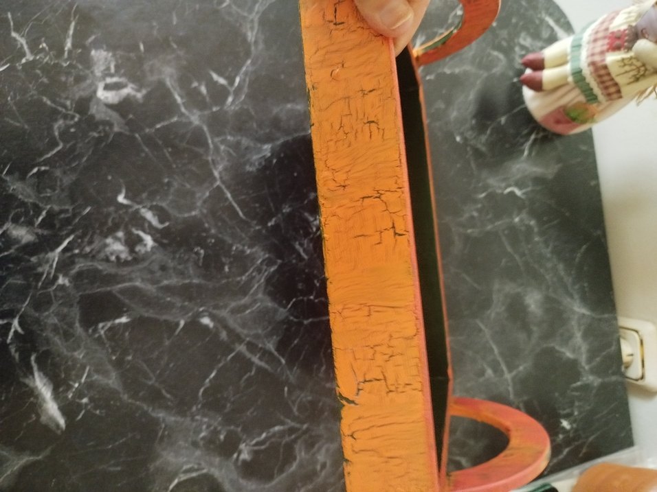 El Yapımı Balkabağı Desenli Ahşap Tepsi - Görsel 5