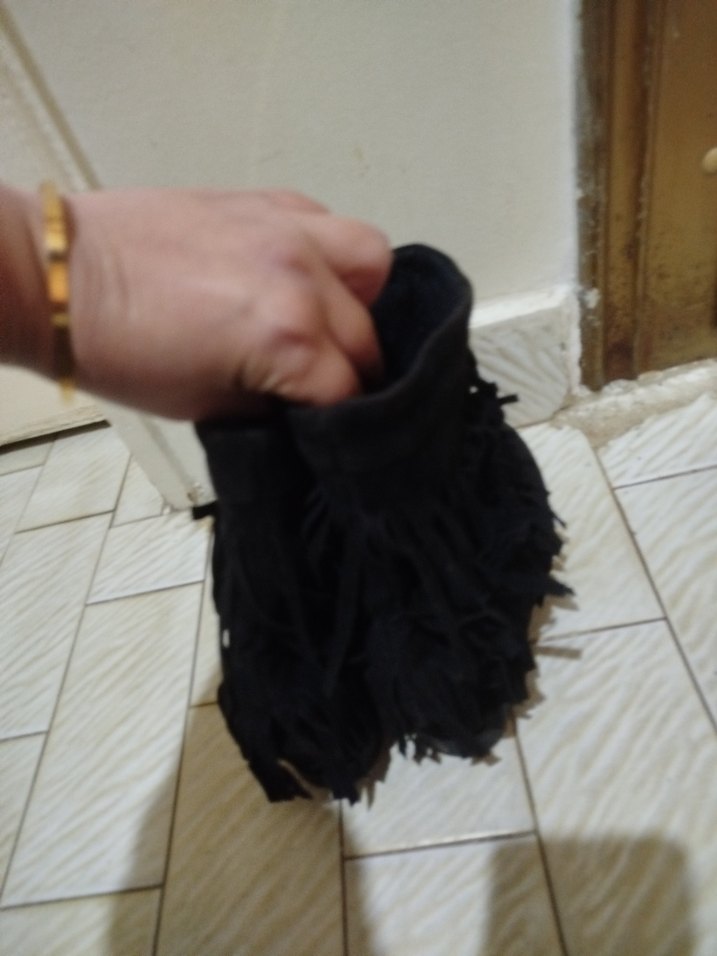 Siyah Süet Püsküllü Dolgu Topuklu Bot - Görsel 4