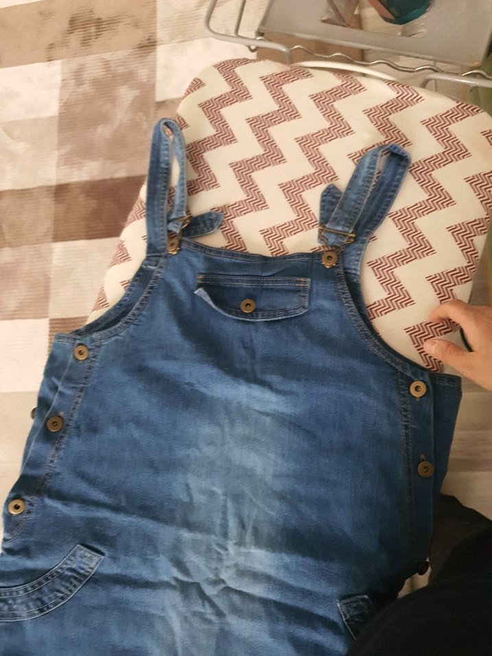 Ebru maternity hamile Denim Salopet - Görsel 2