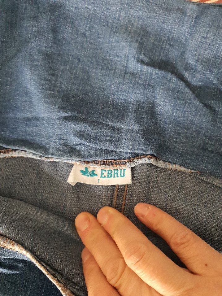 Ebru maternity hamile Denim Salopet - Görsel 3