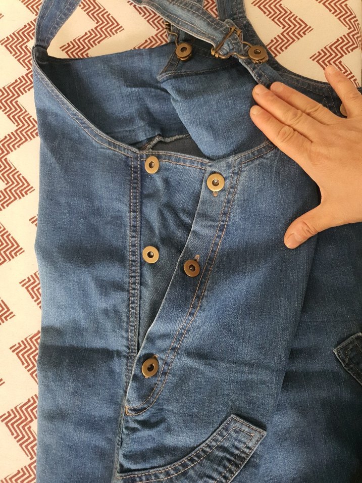 Ebru maternity hamile Denim Salopet - Görsel 4