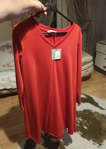 Uzun Kollu V Yaka Hamile elbise yada blu, - Görsel 2