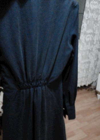 Gri Uzun Kollu Kadın Salaş Elbise - Görsel 7