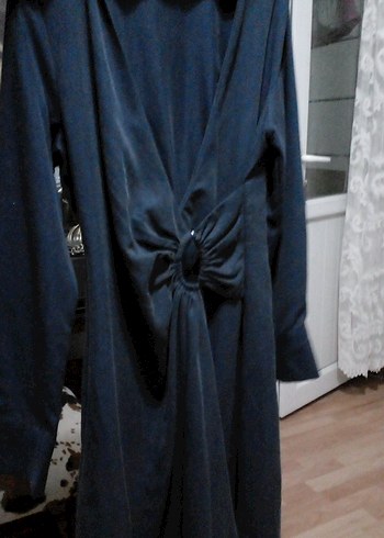 Gri Uzun Kollu Kadın Salaş Elbise - Görsel 5