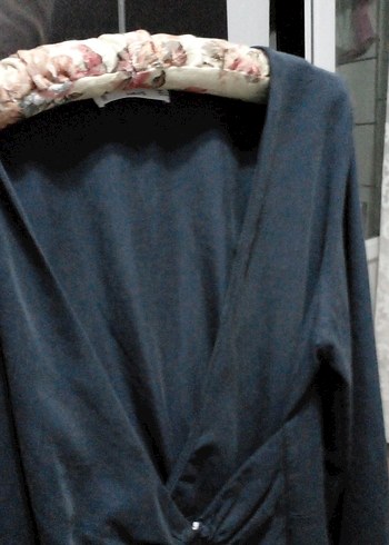 Gri Uzun Kollu Kadın Salaş Elbise - Görsel 6