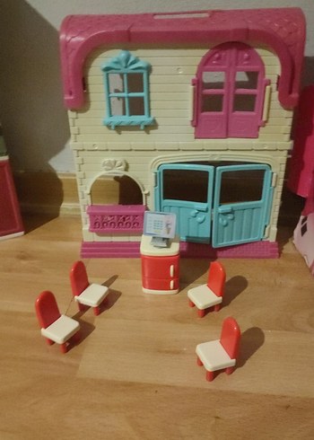 Pembe Pastel Renkli Oyuncak Ev ve Mobilyalar - Görsel 2