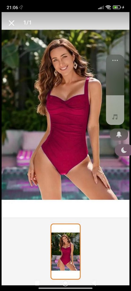 Bordo Drapeli Midi Kadın Mayo - Görsel 3