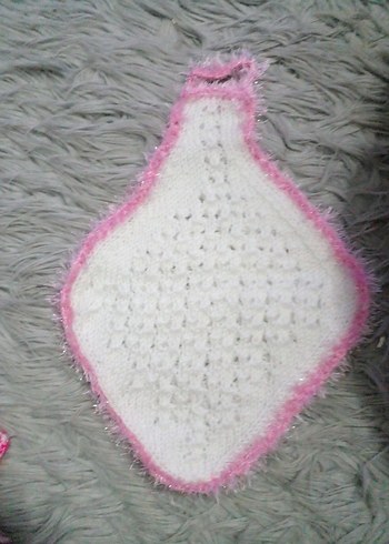 Pembe ve Kahverengi El Yapımı Banyo lifi - Görsel 2