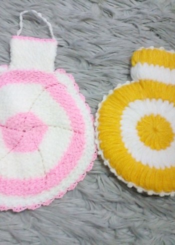 Pembe ve Kahverengi El Yapımı Banyo lifi - Görsel 5