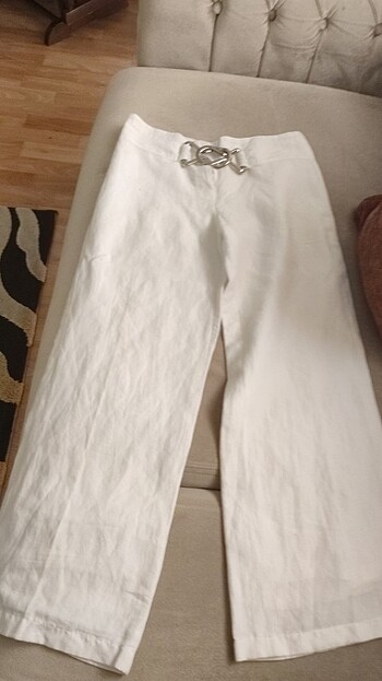 40 Beden beyaz Renk Keten pantalon beyaz